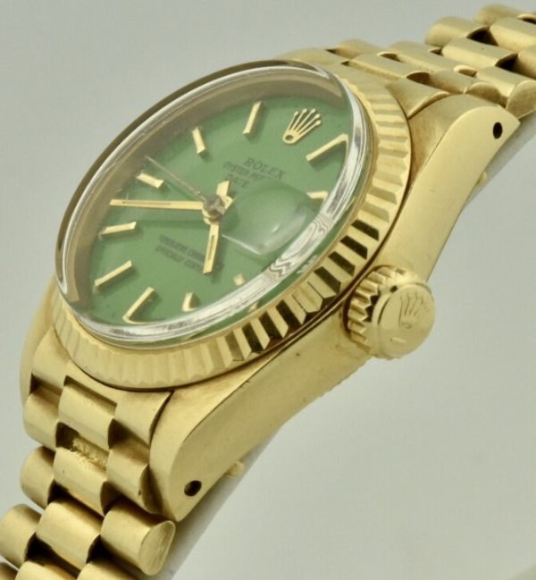 Ladies rolex president 6917 green Stella dial