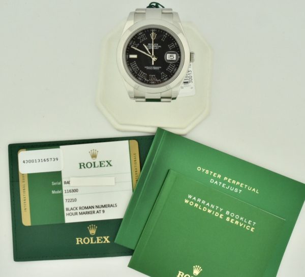 rolex datejust 41mm black roman dial for sale