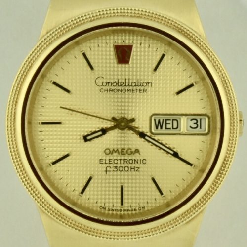 Omega constellation f300hz electronic 18k gold quartz watch for sale