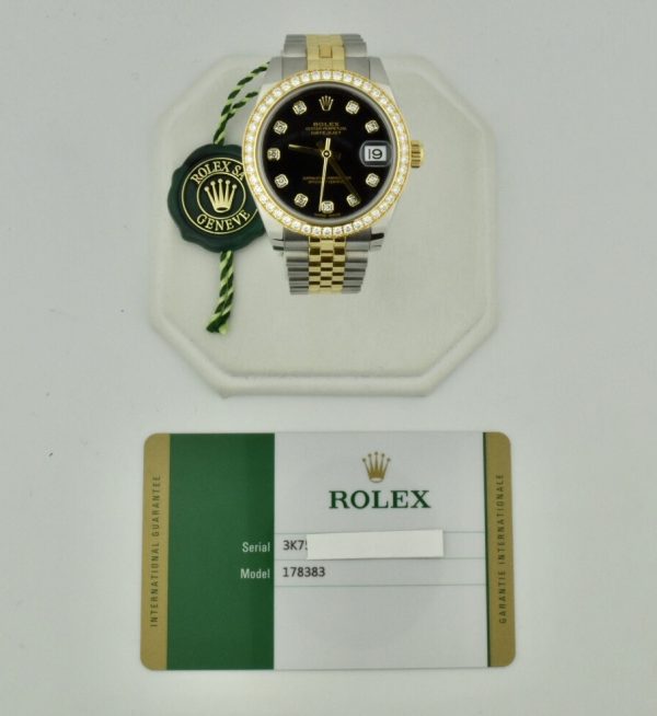 rolex datejust 178383 steel & gold diamond bezel for sale atlanta