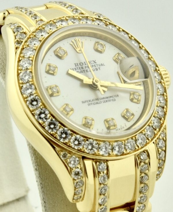 rolex pearlmaster 18k yellow gold diamonds for sale