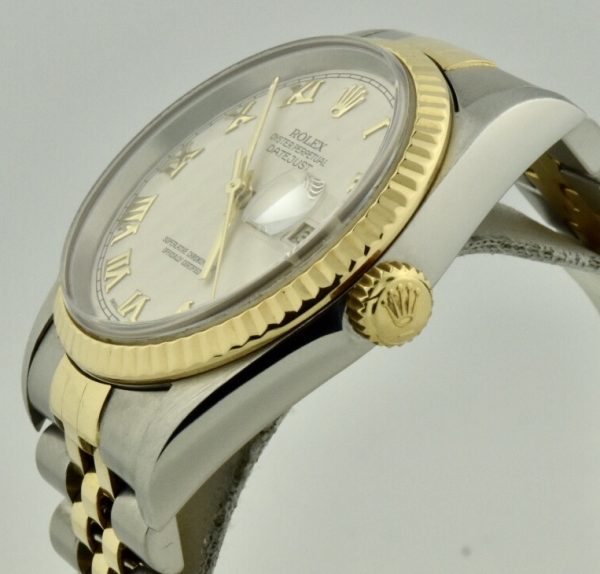 rolex datejust 16233 gold crown