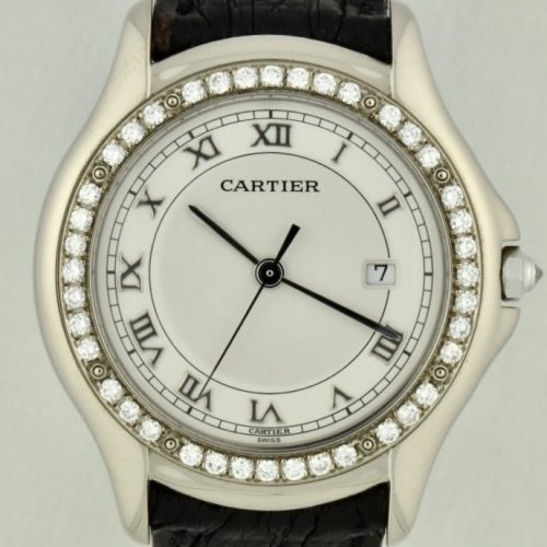Cartier Cougar Panthere 18k White Gold Diamond Watch for sale