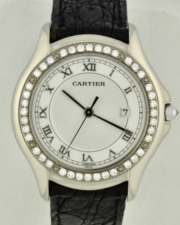 Cartier Cougar Panthere 18k White Gold Diamond Watch for sale