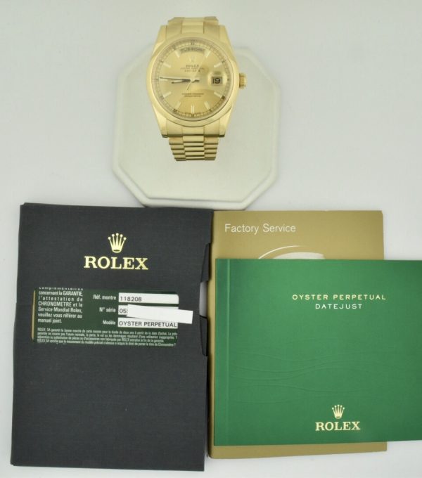 rolex president 118208 18k yellow gold for sale 2012