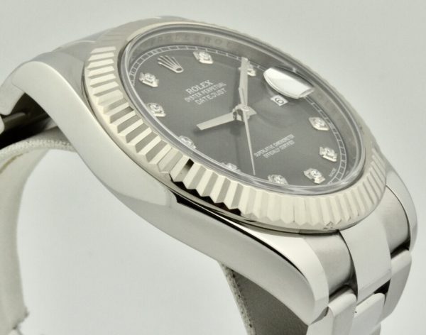 rolex datejust 41 rhodium diamond dial 116334