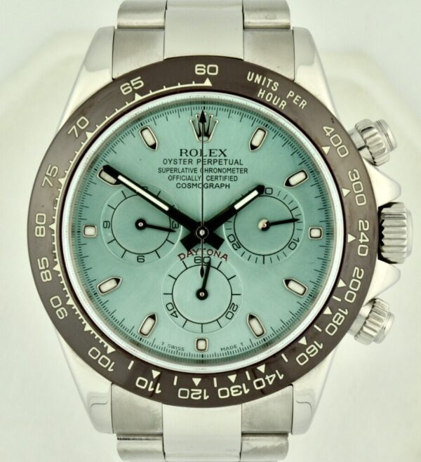 Rolex Daytona 116520 Custom Ice Blue Dial Brown Ceramic Bezel Watch
