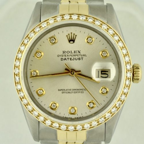 Rolex datejust 16013 diamond bezel watch for sale
