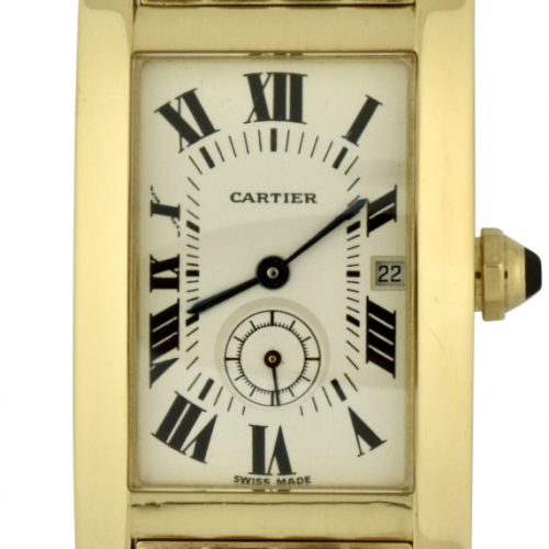 ladies cartier tank américaine 2556 18k gold