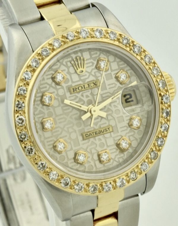 rolex 69173 steel & gold diamond watch