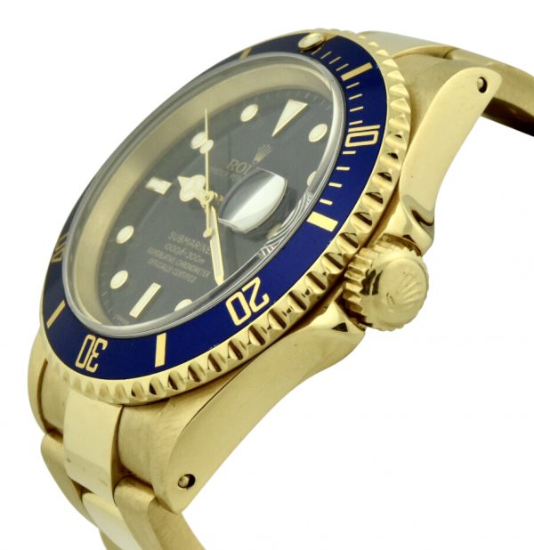 rolex submariner 18k gold blue dial