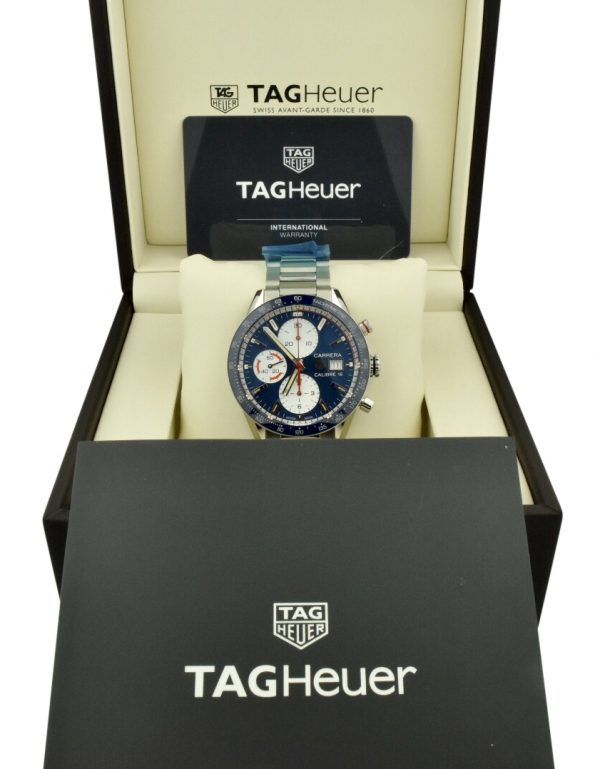 tag heuer carrera calibre 16 cv201ar.ba0715 blue dial for sale