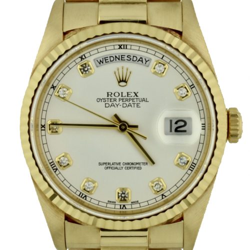 Rolex President Shantung silk diamond dial