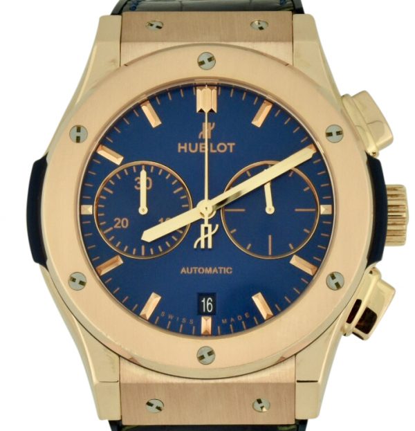Hublot Classic fusion blue chronograph king gold