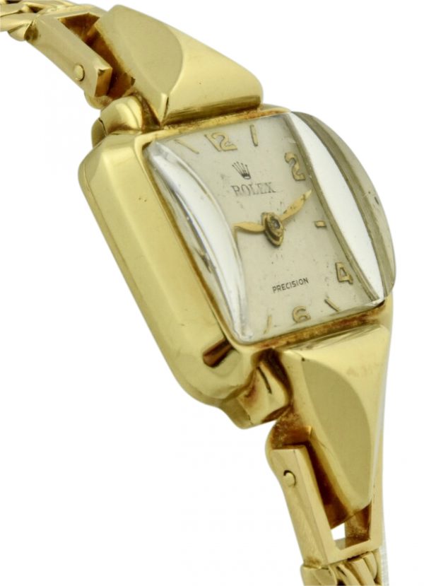 vintage ladies rolex precision gold watch