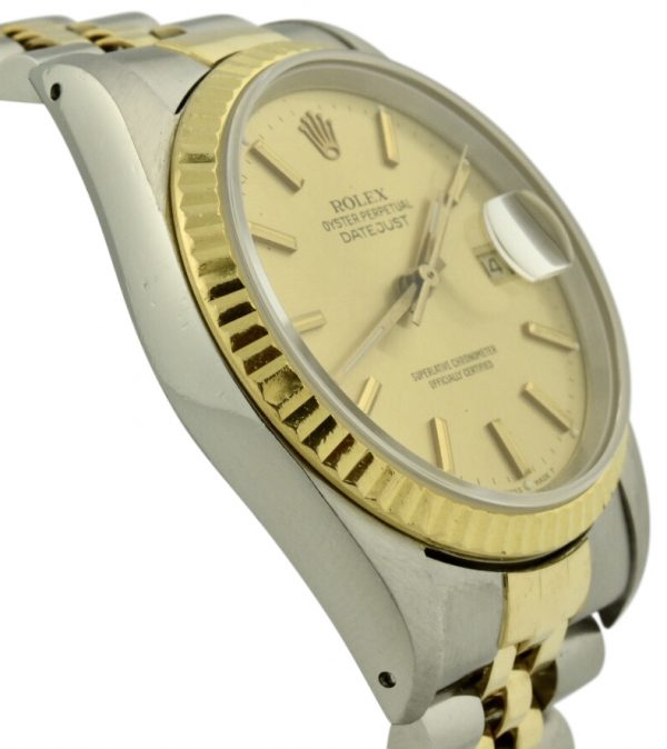 rolex datejust gold fluted bezel