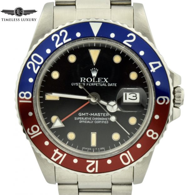 1987 Rolex Gmt-master 16750 pepsi bezel watch