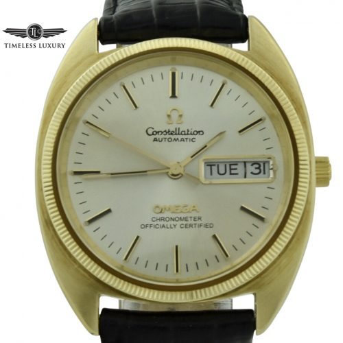 omega constellation day date gold shell