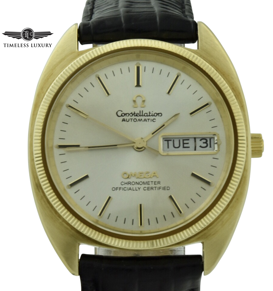 omega constellation day date gold