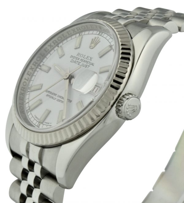 rolex datejust 116200 steel crown