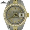 1995 ladies rolex datejust 69173 factory diamond bezel