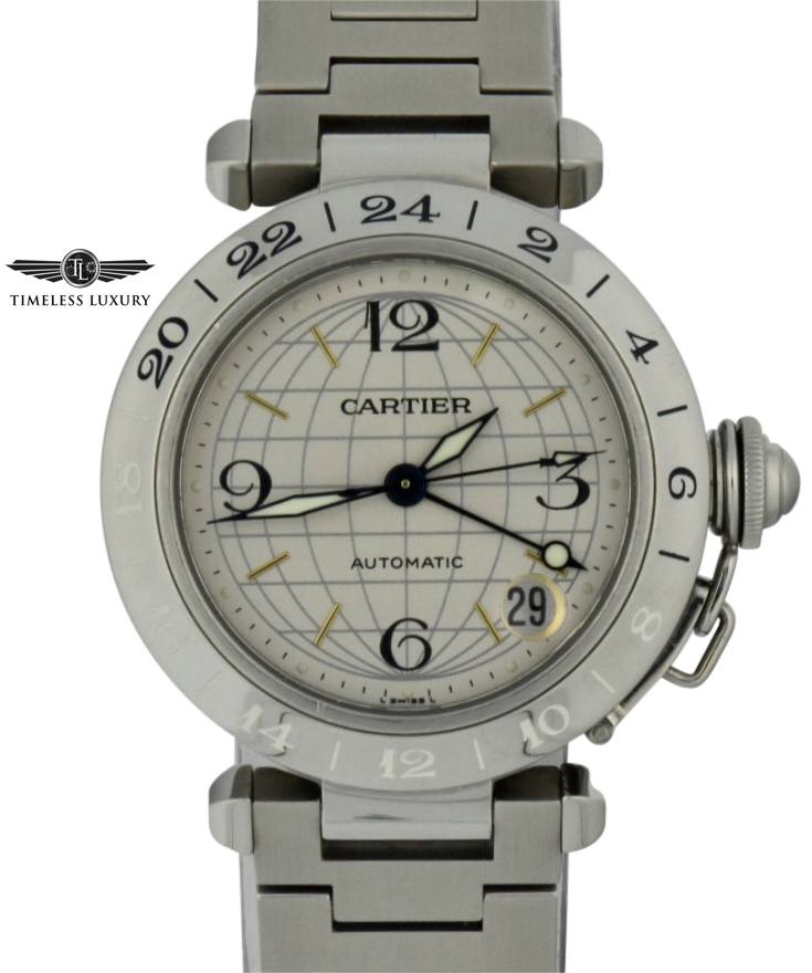 cartier men's pasha c stainless steel automatic watch
