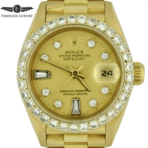 1989 Rolex President 69178 Diamond Bezel watch