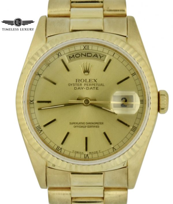 Rolex 18238 president 36mm 18k gold