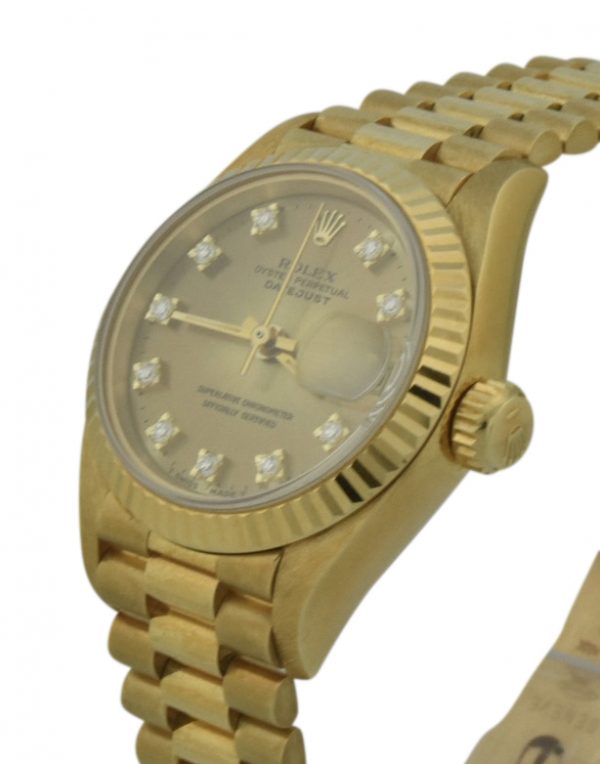 ladies rolex 69178 champagne diamond dial