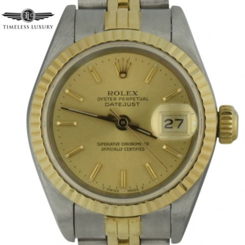 1987 ladies rolex datejust 69173 champagne dial