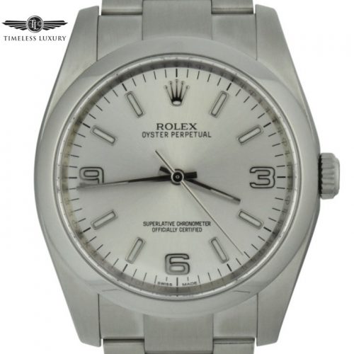 rolex oyster perpetual 36mm silver dial