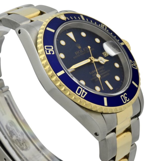 rolex 16613 blue bezel watch