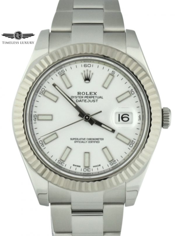 2016 rolex datejust 41mm 116334 white dial