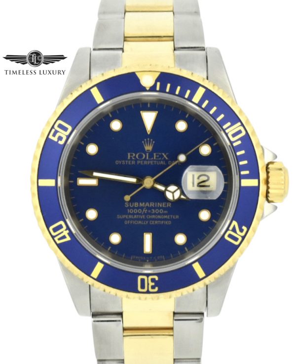 1995 Rolex submariner 16613 steel & gold blue dial