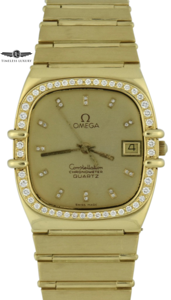 vintage omega constellation 18k gold watch