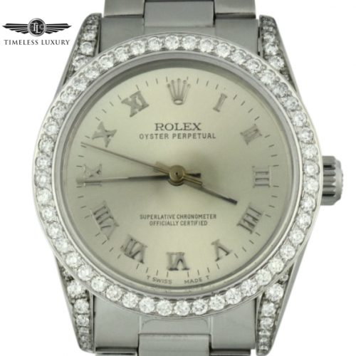 ladies rolex midsize 67480 diamond watch 31mm