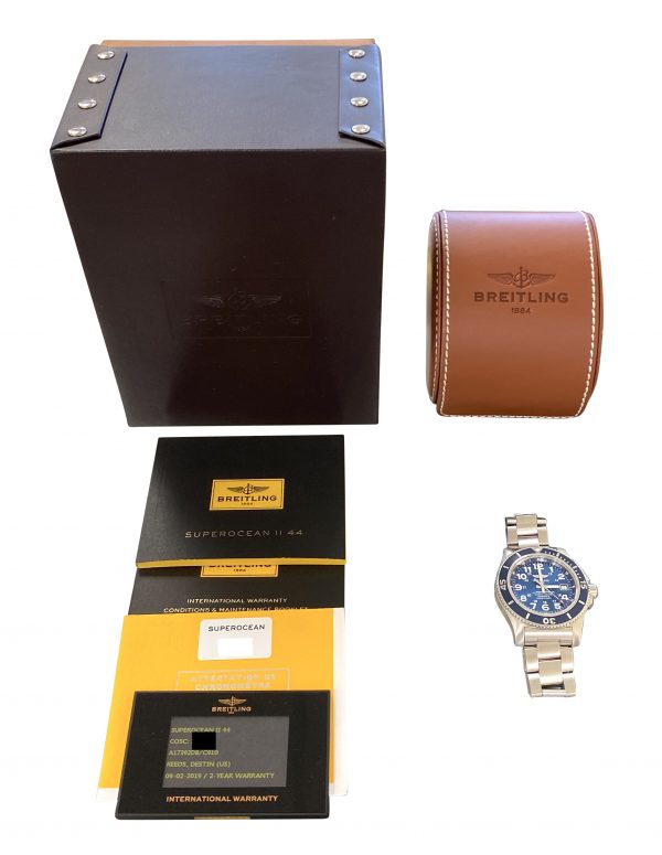 breitling superocean II A17392 blue dial for sale