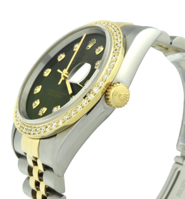 Rolex datejust 16233 green diamond dial