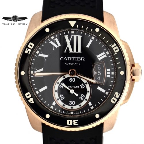 Men's Cartier Calibre Diver W7100052 ROSE GOLD FOR SALE