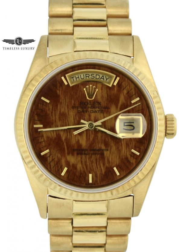 1987 Rolex president 18038 wood dial for sale