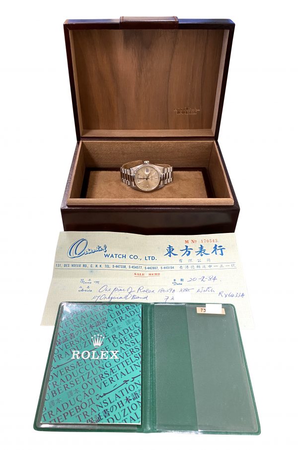 Men's Rolex President 18039 18k White Gold Diamond Dial for sale