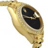 1990 Ladies Rolex President Black onyx dial factory diamond bezel