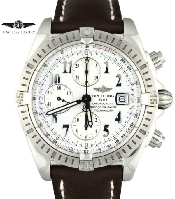Breitling Chronomat evolution A13356 white dial watch