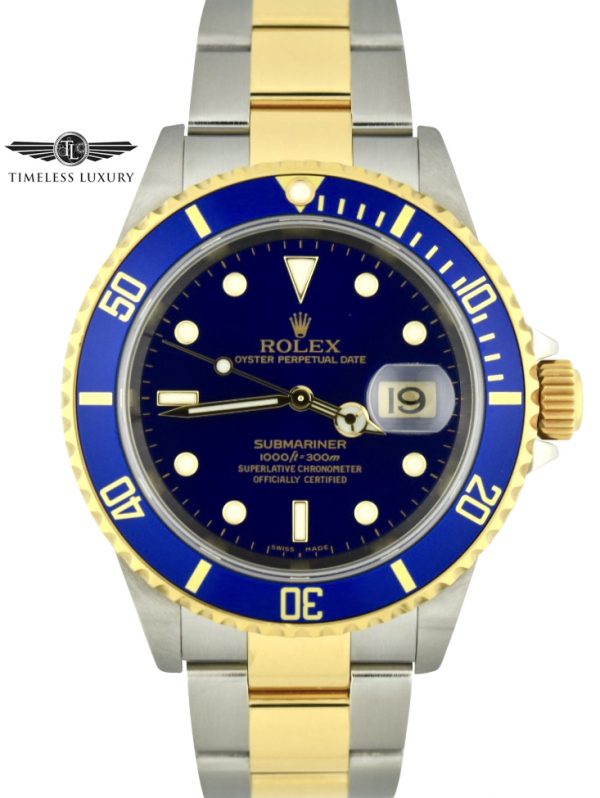 2006 Rolex Submariner 16613 steel and gold blue dial new
