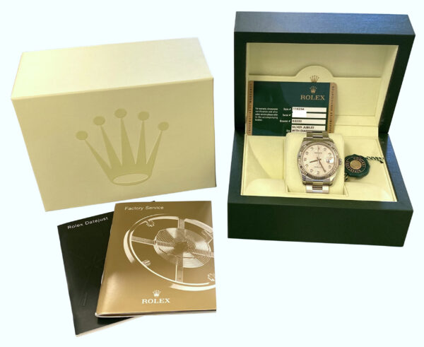 Men's Rolex datejust 116234 silver diamond dial watch