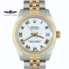 Ladies rolex 178271 steel & rose gold white dial