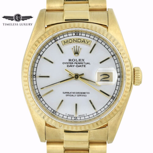 1980 Rolex Day-Date 18038 white dial