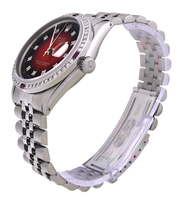 Rolex datejust 16014 diamond & ruby bezel