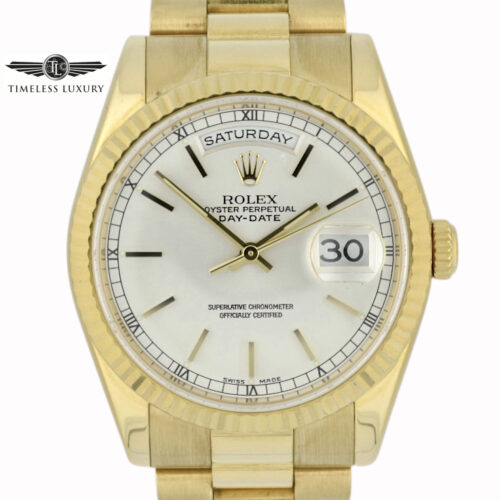 2005 Rolex President 118238 silver dial for sale