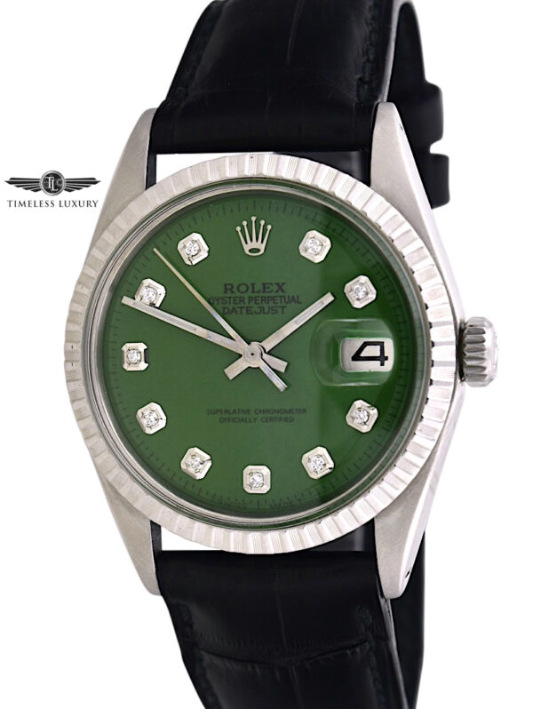 1972 rolex datejust 1603 green dial for sale